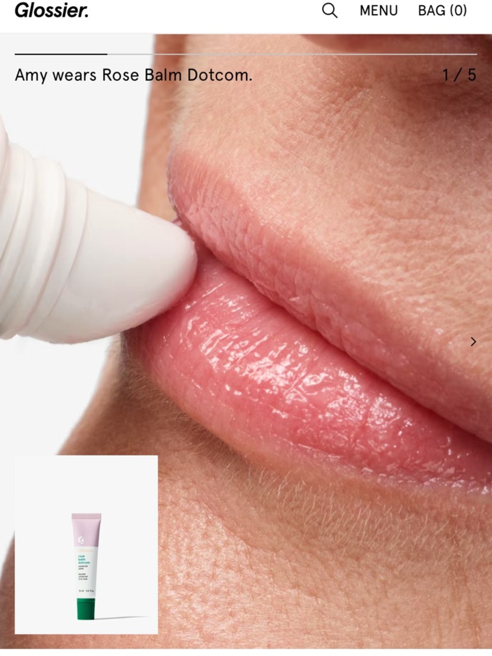 Glossier Rose Balm Dotcom Lip Glossy Balm in Soft Pink